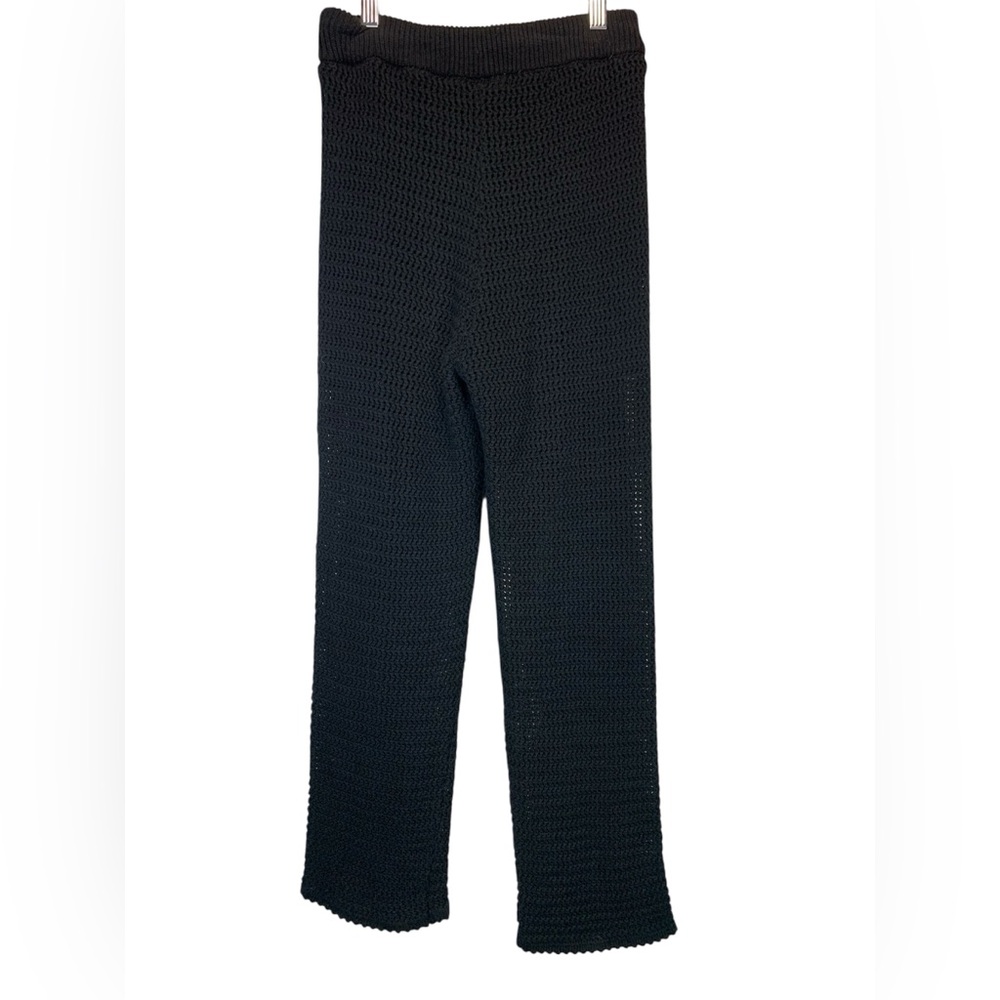 Olivaceous Black Boho Crochet Straight Leg Pants w/ Built in Shorts Size Small